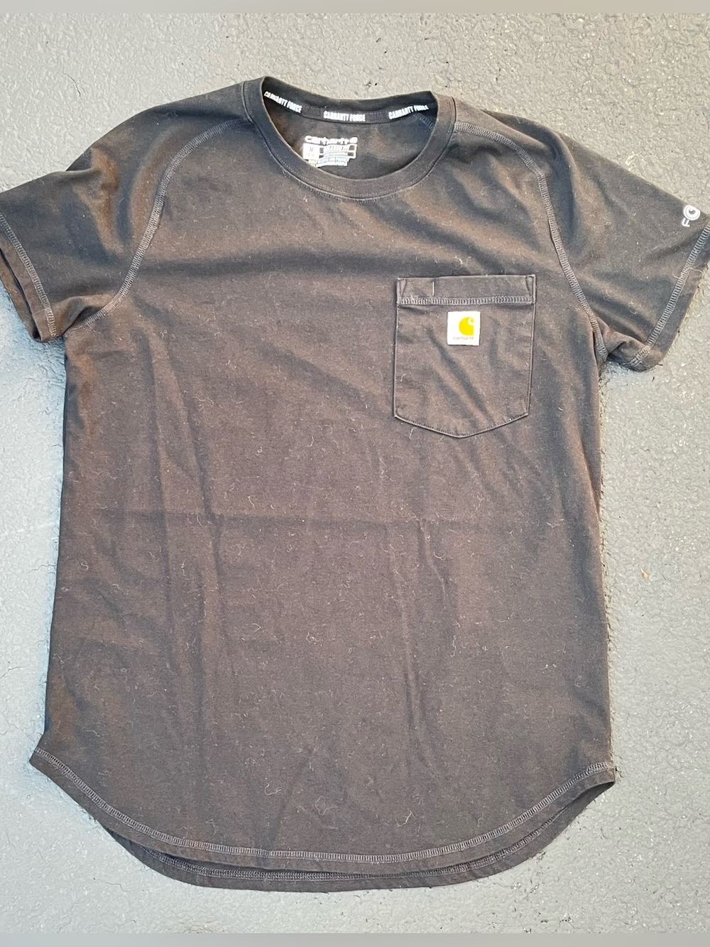 Carhartt Force Kids Relaxed M8-10 Black Short-Sleeve Pocket Tee with Logo Patch